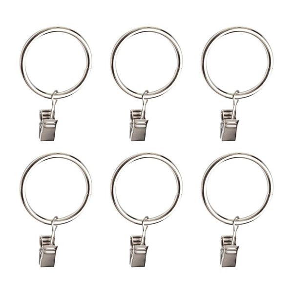 

set 36 pcs 38mm metal curtain rings with clips drapery hooks (silver) & drapes
