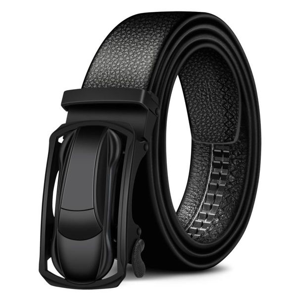 

belts bison denim casual business men's automatic buckle genuine leather male belt metal men cowskin fashion, Black;brown