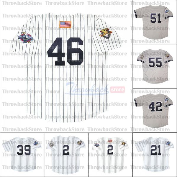 

retro baseball 1999 2001 and 2009 jerseys 51 bernie williams strawberry 42 mariano rivera 21 paul o'neill, Blue;black