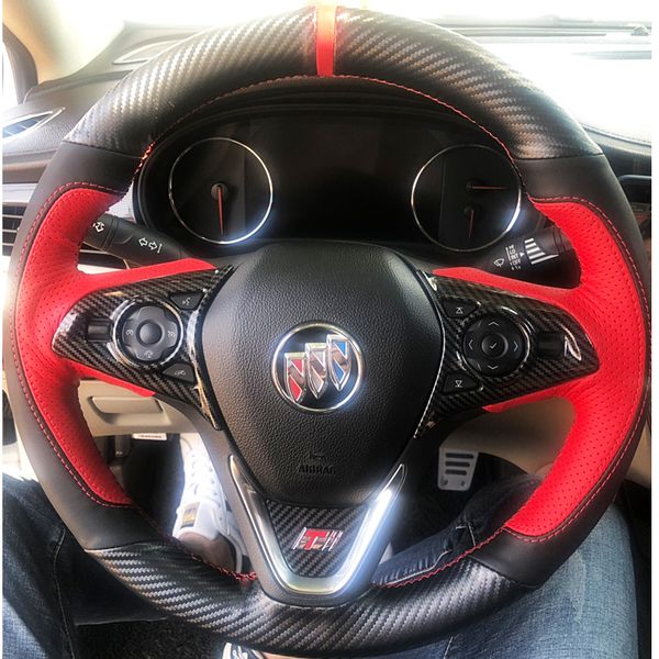 

for buick encore verano excelle gt regal excelle gl86 diy custom hand-sewn leather steering wheel cover car wheel cover