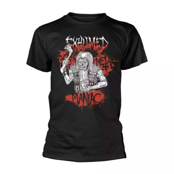 

exhumed gore metal maniac (black) licensed men t-shirt, White;black