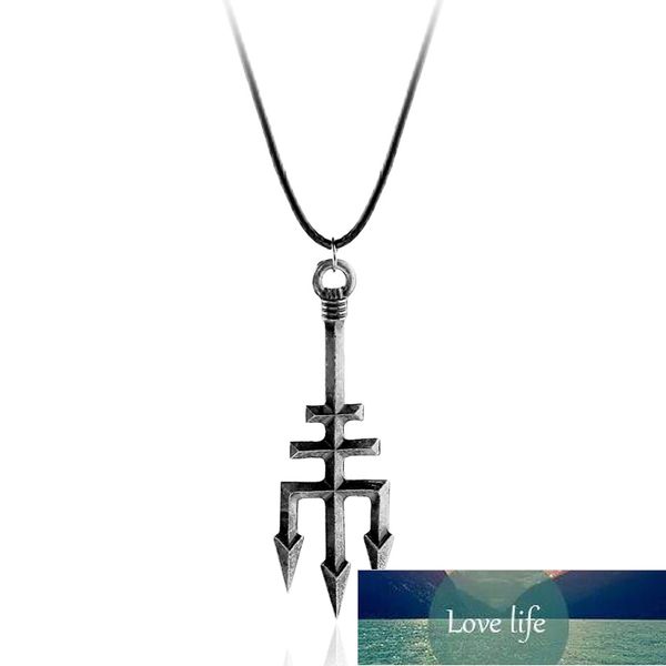 

vintage sea king fork necklace poseidon trident greek viking trishul ukrainian symbol pendant men's sweater chain factory price expert, Silver