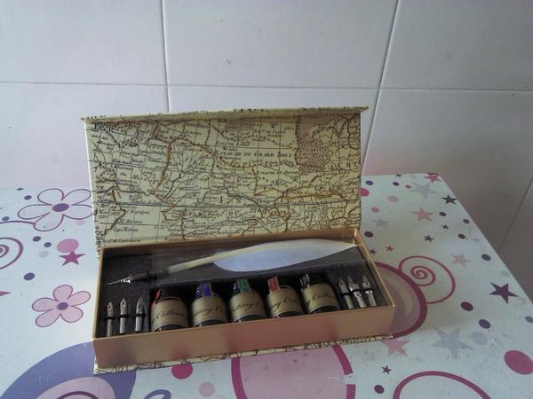 

natural feather fountain vintage pen many colors option pens