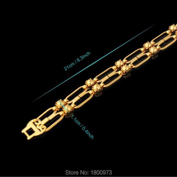

arrival wide11mm trendy unique ball link chain bracelets gold color fashion men women jewelry wholesale link,, Black