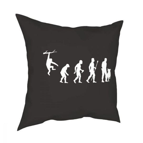 

evolution of man dog throw pillow cover polyester custom pillowcover home decor cushion/decorative