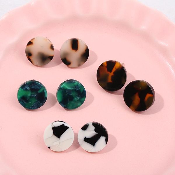 

dangle & chandelier minar fashion leopard round coin grain multi-color small cut acrylic earrings semicircle resin drop earring gifts jewelr, Silver