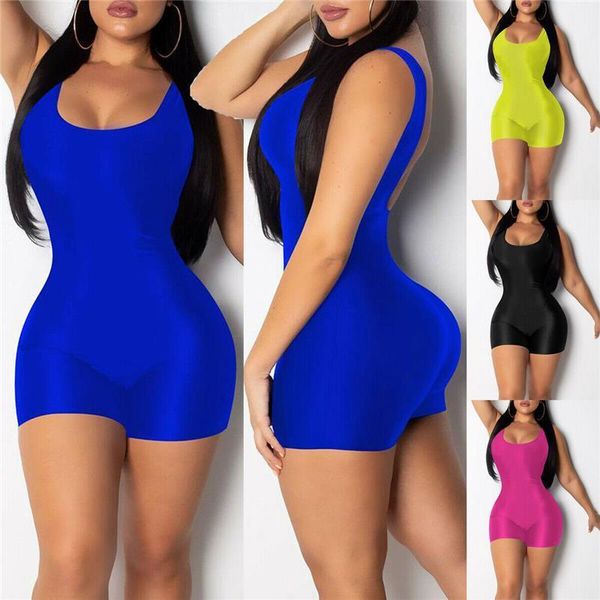 

and skinny solid sleeveless womens jumpsuit short playsuits summer casual sport shorts, Black;white