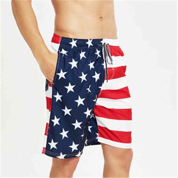 

printing mens american flag boxer swimwear fashion trend quick dry mesh beach shorts summer male plus size loose swimming pants