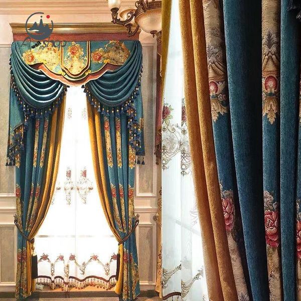 

curtain & drapes as european-style modern luxury chenille jacquard simple villa high-end curtains for living dining room bedroom