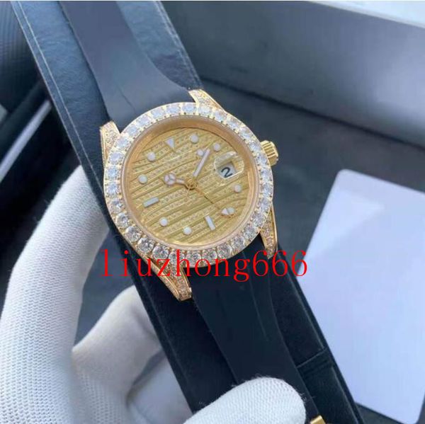 

fashion classic business sapphire men's watch, 42mm waterproof rubber watchband automatic mechanical movement, Slivery;brown