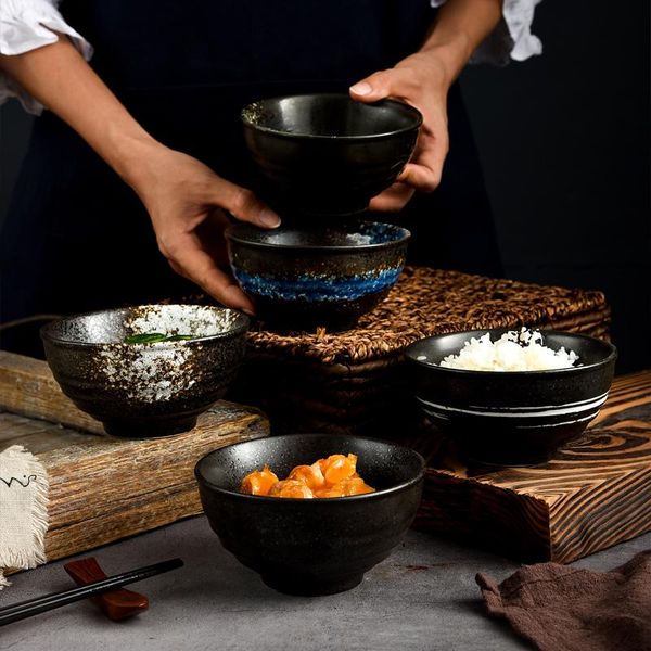 

bowls 4-inch japanese-style ceramic rice bowl home japanese cuisine retro creative soup utensils m006