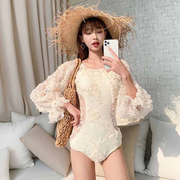 

Female suit push-up bikini silk long beige cotton swimsuit, White;black