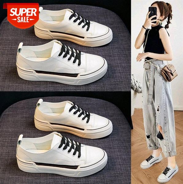

little white shoes women flat bottom sports casual single ins #sd3j
