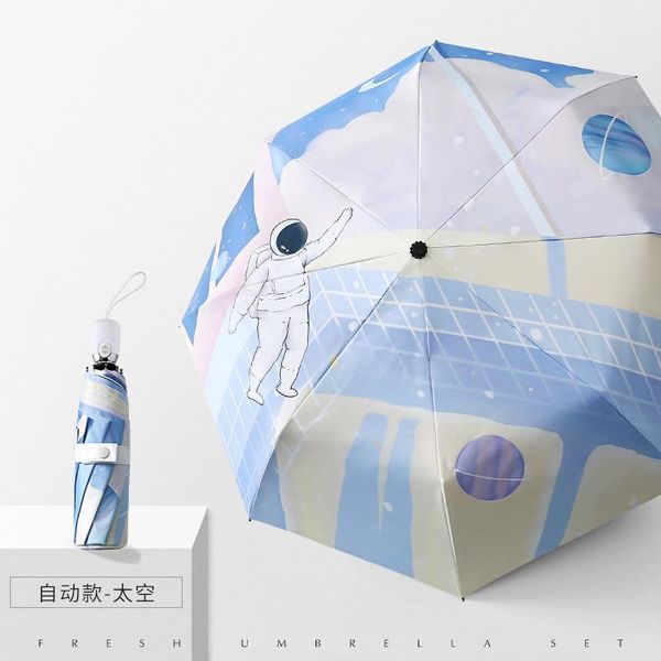 

umbrellas automatic portable umbrella rain women uv painting sun protection foldable parasol ombrello clear ab50ub