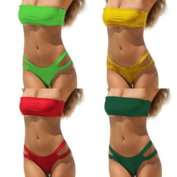 

one-piece suits bikini set 2021 summer swimwear solid biquini women beach swimsuit bathing suit push up brazilian maillot de bain