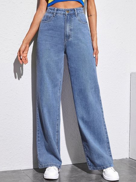 

high-rise baggy jeans m8pg#, Blue