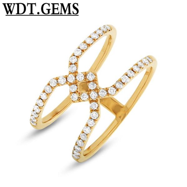 

cluster rings 10k yellow gold diamond ring crossover x womens cocktail right hand, Golden;silver