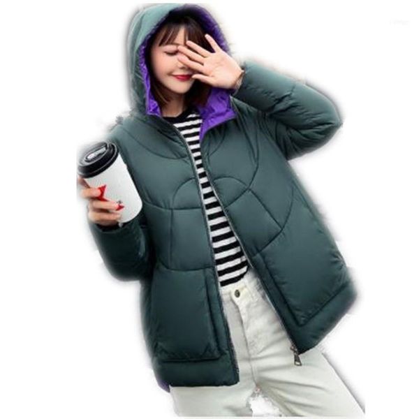 

women's down & parkas 2021 fashion winter women jacket hooded casual long sleeve thick warm cotton-padded overcoat femme m1561, Black