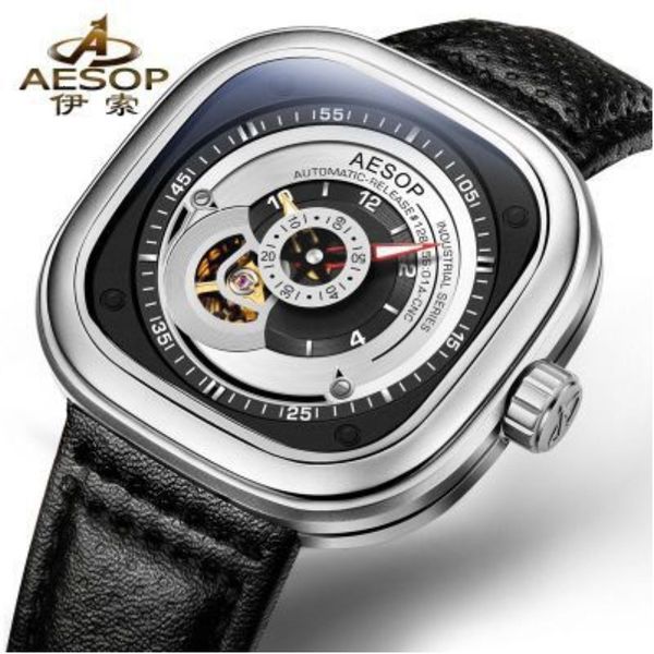 

wrist watch fashion large dial fully automatic mechanical men's, Slivery;brown