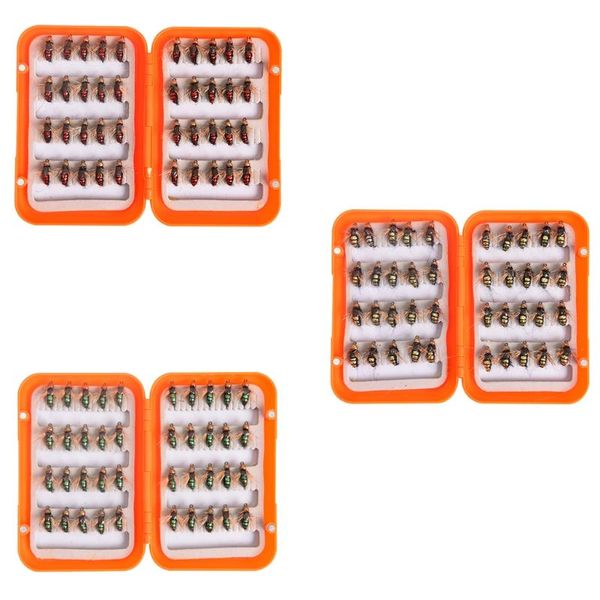 

fishing hooks 40 pieces flies kit assortment trout bass with box