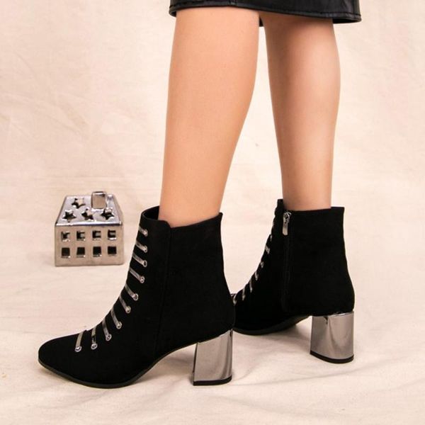 

boots edvin black suede mirror heels boots. 2021 winter fashion women postal, stylish boot mat color fleece inner lining zippe1