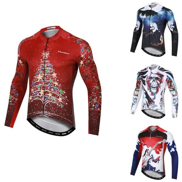 

racing jackets men's long sleeve cycling jersey bike mountain mtb road breathable quick dry sports clothing, Black;red