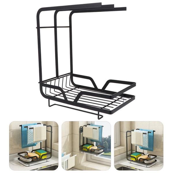 

1pc sponge soap holder kitchen drainer cloth storage rack deskshelf cutlery display stand sink accessorie & organization