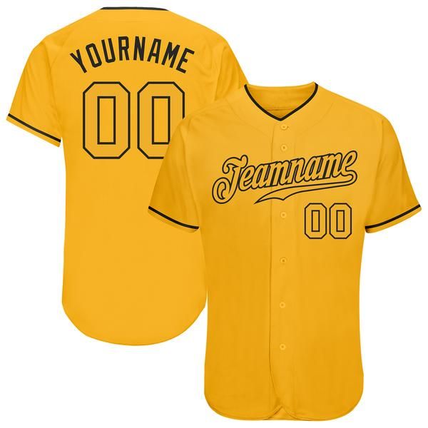 

custom gold gold-black authentic baseball jersey, Blue;black