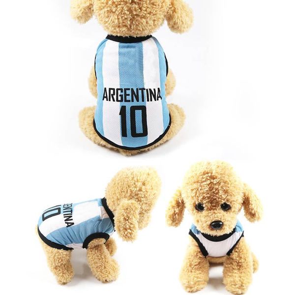 

dog apparel pet football print vest clothes for dogs costume sports t-shirt clothing plus size din889