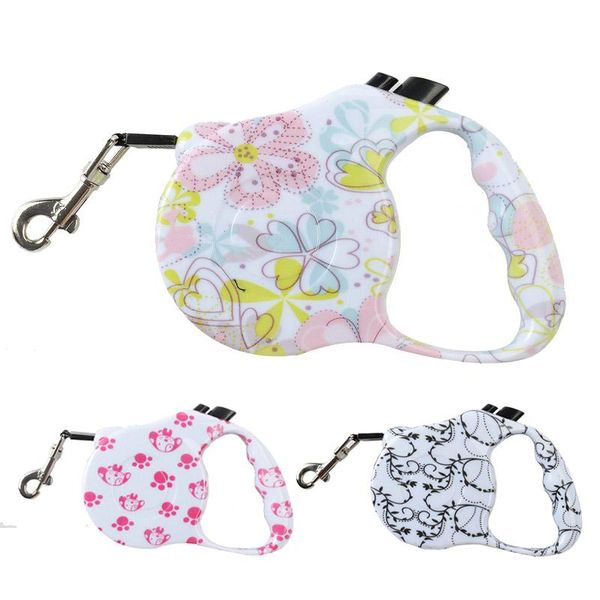 

printed retractable leash for dogs extending puppy walking leads pet dog running leashes great product walk the collars &