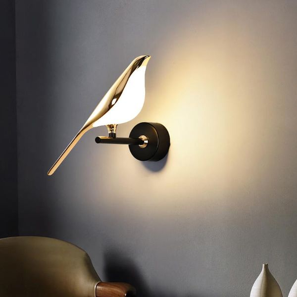 

wall lamps modern art deco lamp led bird nordic style light 360 degree rotatable for home bedroom livingroom decoration lighting