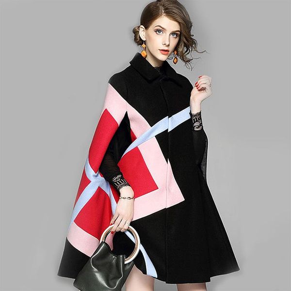 

women's wool & blends woolen coat women autumn and winter european american temperament sleeveless cloak 2021 clothing, Black