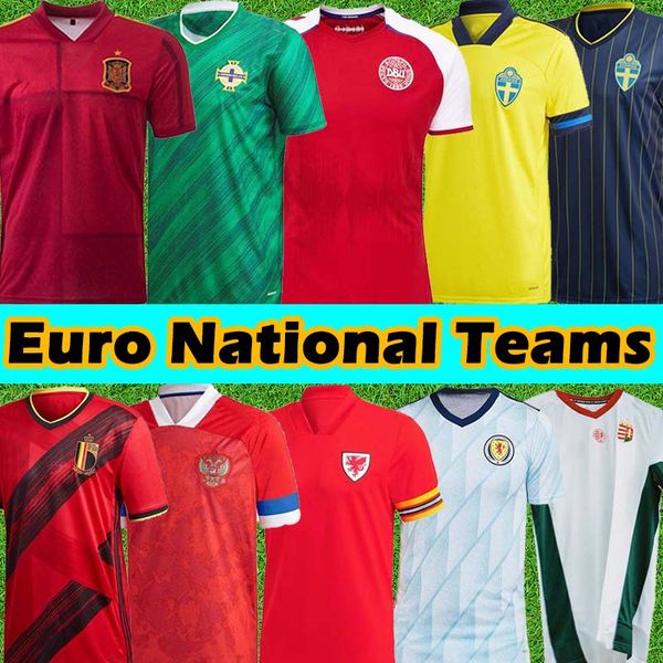 

2021 euro soccer jerseys denmark sweden belgium spain espana wales hungary northern ireland russia scotland jersey 2022 football shirts cami, Black;yellow