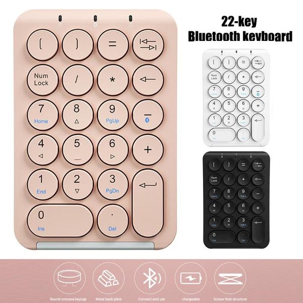 

bluetooth wireless numeric keypad 22 keys computer mini number keyboard for pc deskaccounting tasks home office mouse combos