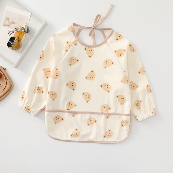 

bibs & burp cloths baby kids toddler waterproof long sleeve scarf pocket feeding bib apron with kid cloth drooling stuff