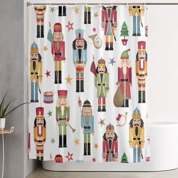 

shower curtains nutcracker christmas tree star curtain waterproof bathroom accessories set