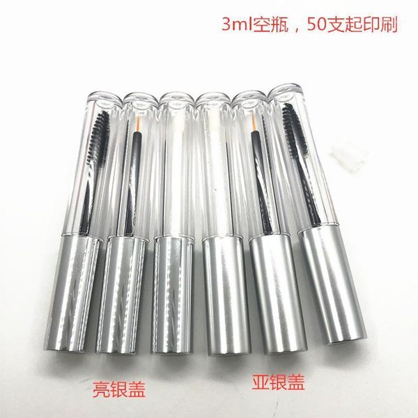 

50pcs 3ml lip glaze/lip gloss tube eyeliner mascara bright silver matte eyelash growth liquid glue empty bottle storage bottles & jars