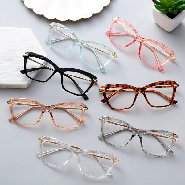 

fashion sunglasses frames faceted crystal eyeglasses frame can be equipped with myopia glasses cat eye women's vintage eyeglass, Black