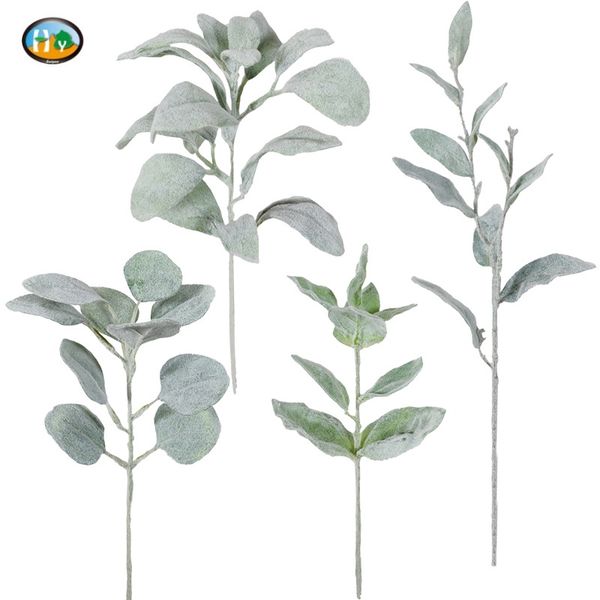 

New flocked table flower home decoration round Eucalyptus eucalyptus leaves