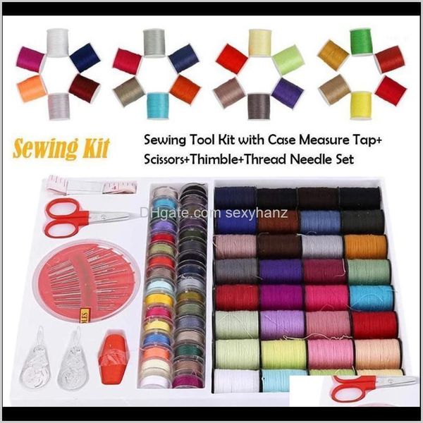 

notions apparel drop delivery 2021 tools and accessoires sewing tool kit with measure sleeve scissors thimble thread needle set for home1 a2, Black