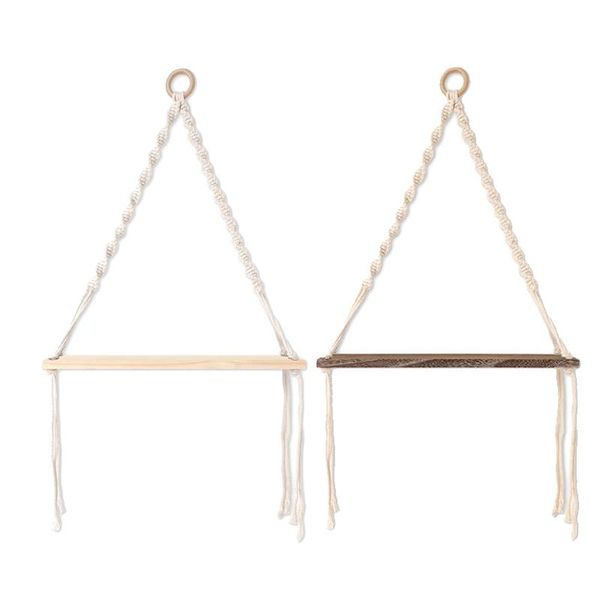 

macrame wall shelf hanging shelves plants boho rustic decor cotton rope for bedroom bathroom living room other home