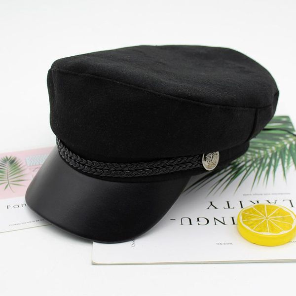

berets autumn and winter hats female british trendy beret korean casual navy hat black painter octagonal wholesale, Blue;gray