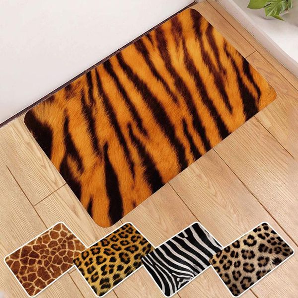 

carpets 40*60cm non-slip rug leopard print carpet animal skin absorbent door mat for living room zebra snake floor mats home decor