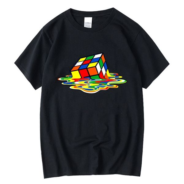 T-shirt dos homens Xinyi Alta Qualidade 100% algodão para homens de manga curta Magic Square Design Imprimir Camisetas T-shirts Roupas 210706