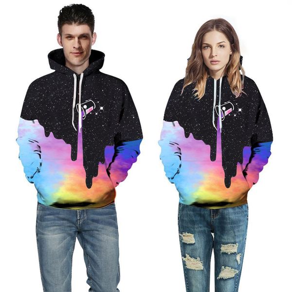 

fleeces sweater hoodie hoody2021 3d digital printing pullover hooded loose long sleeve baseball suit for lovers, Black