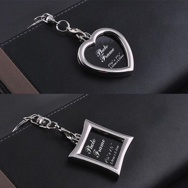 

1 piece picture frame key ring chain transparent clear insert p keychain, Silver