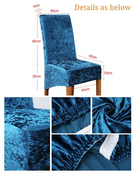 

chair covers 4pc velvet dining spandex cover multi color for home el decor soft and comfortable plush feel