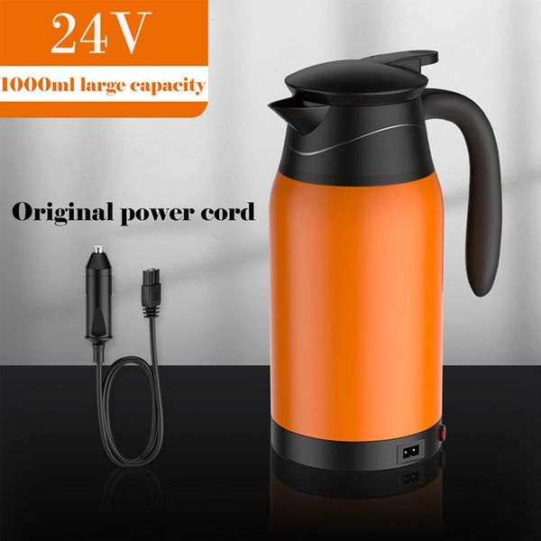 

1000ml car electric kettle 750ml 24v stainless steel cigarette lighter heating mug travel thermoses#g30 kettles
