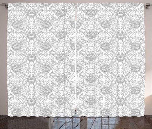 

curtain & drapes grey and white curtains geometric inspired greyscale tone flowers repetition spring art living room bedroom window pale