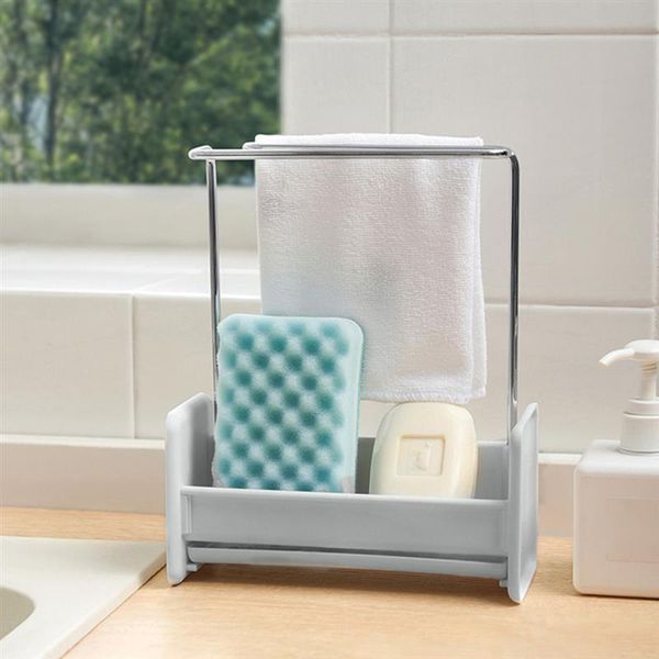 

hooks & rails kitchen sponge storage rack sink cleaning brush soap organizer towel bar drain tray hanging drying holder